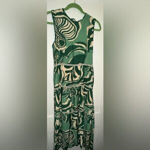 Adelyn Rae Green and Cream Patterned Dress
